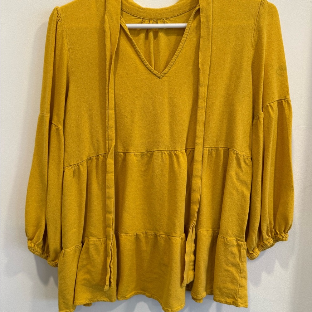 DownEast Mustard Blouse - Picture 2 of 3